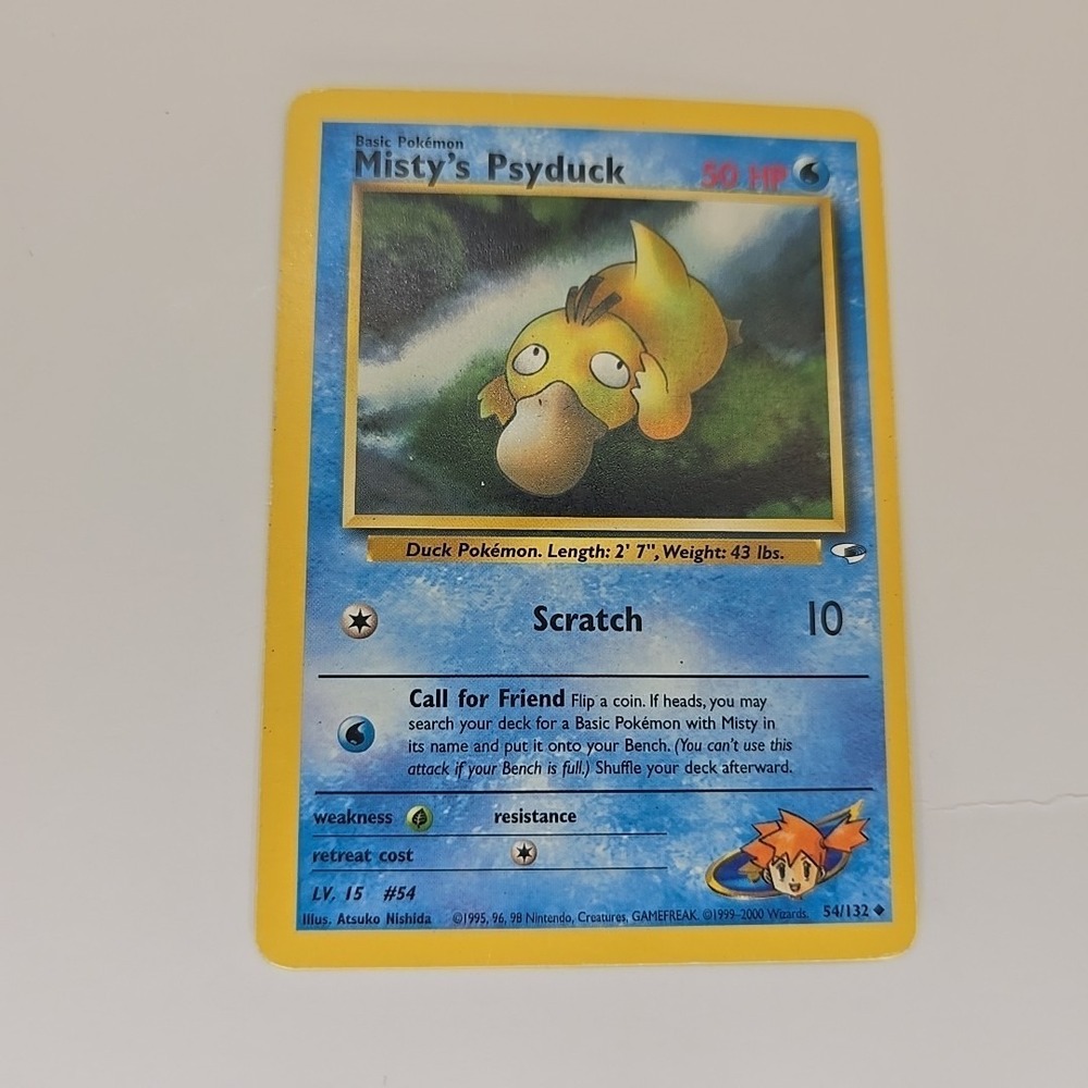 Pokémon TCG Misty's Psyduck 54/132 Gym Heroes Uncommon Vintage Card 1999